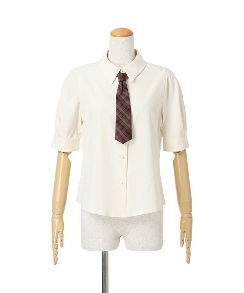 F i.n.t（フィント）の「チェックネクタイ付きシャツ/fint（シャツ/ブラウス・レディース・グレー/アイボリー・FREE）」の16枚目の写真