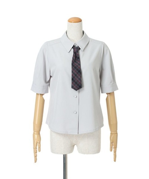 F i.n.t（フィント）の「チェックネクタイ付きシャツ/fint（シャツ/ブラウス・レディース・グレー/アイボリー・FREE）」の17枚目の写真