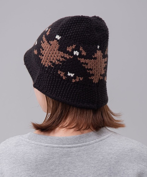 MAHAGRID(マハグリッド)の「『mahagrid/マハグリッド』 EAGLE KNIT BUCKET HAT/イーグルニットバケットハット(ハット・レディース・ブラック/グレー・FREE)」の6枚目の写真