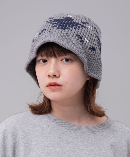 MAHAGRID(マハグリッド)の「『mahagrid/マハグリッド』 EAGLE KNIT BUCKET HAT/イーグルニットバケットハット(ハット・レディース・ブラック/グレー・FREE)」の7枚目の写真