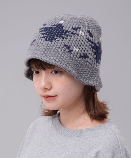 MAHAGRID(マハグリッド)の「『mahagrid/マハグリッド』 EAGLE KNIT BUCKET HAT/イーグルニットバケットハット(ハット・レディース・ブラック/グレー・FREE)」の8枚目の写真