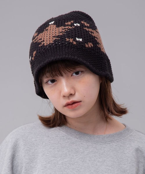 MAHAGRID(マハグリッド)の「『mahagrid/マハグリッド』 EAGLE KNIT BUCKET HAT/イーグルニットバケットハット(ハット・レディース・ブラック/グレー・FREE)」の4枚目の写真