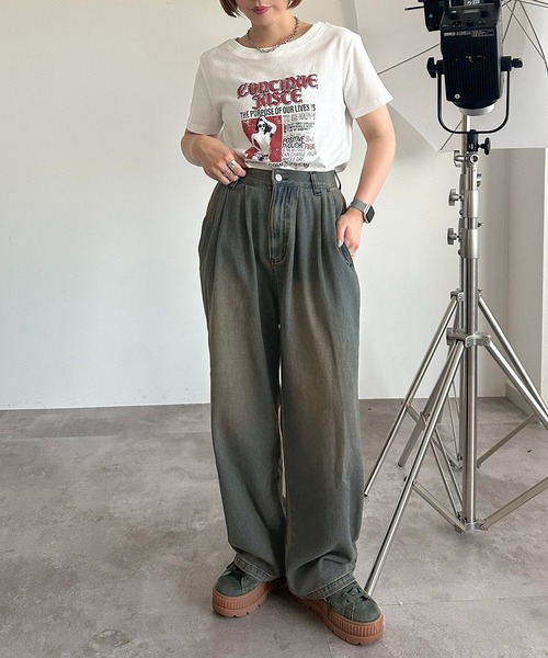 apres jour mignon(アプレジュールミニョン)の「アソートプリントTシャツ【ZOZOTOWN限定アイテム】(Tシャツ/カットソー・レディース・ホワイト系その他/ピンク/ブラック系その他2/ブラック/ブラック系その他/オフホワイト・フリー/X-LARGE)」の9枚目の写真