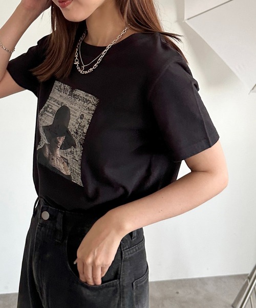 apres jour mignon(アプレジュールミニョン)の「アソートプリントTシャツ【ZOZOTOWN限定アイテム】(Tシャツ/カットソー・レディース・ホワイト系その他/ピンク/ブラック系その他2/ブラック/ブラック系その他/オフホワイト・フリー/X-LARGE)」の19枚目の写真