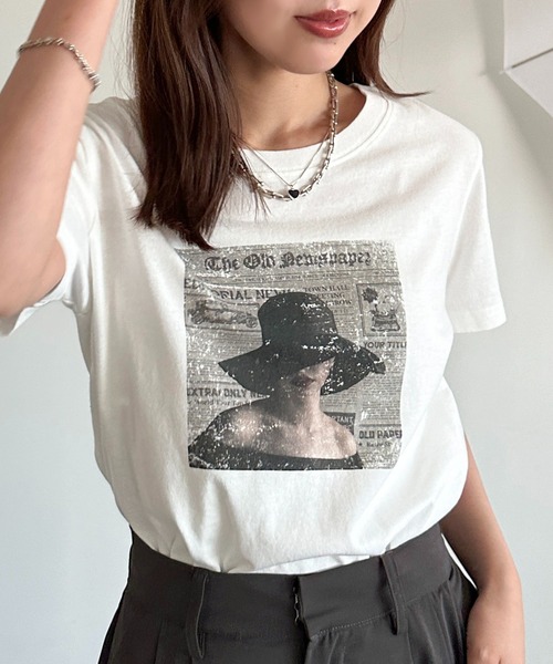 apres jour mignon(アプレジュールミニョン)の「アソートプリントTシャツ【ZOZOTOWN限定アイテム】(Tシャツ/カットソー・レディース・ホワイト系その他/ピンク/ブラック系その他2/ブラック/ブラック系その他/オフホワイト・フリー/X-LARGE)」の11枚目の写真