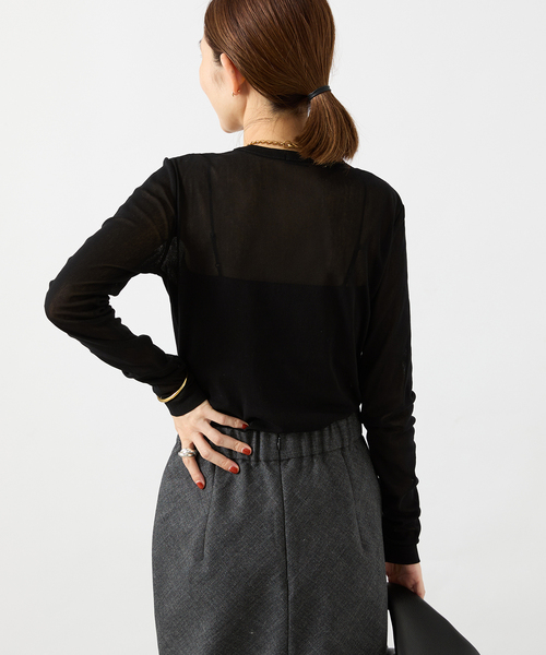 VERMEIL par iena(ヴェルメイユパーイエナ)の「fine cotton チュールクループルオーバー(Tシャツ/カットソー・レディース・ブラック/ブラウン・FREE)」の5枚目の写真