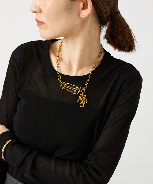 VERMEIL par iena(ヴェルメイユパーイエナ)の「fine cotton チュールクループルオーバー(Tシャツ/カットソー・レディース・ブラック/ブラウン・FREE)」の6枚目の写真