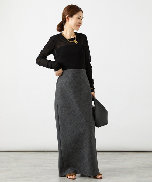 VERMEIL par iena(ヴェルメイユパーイエナ)の「fine cotton チュールクループルオーバー(Tシャツ/カットソー・レディース・ブラック/ブラウン・FREE)」の7枚目の写真