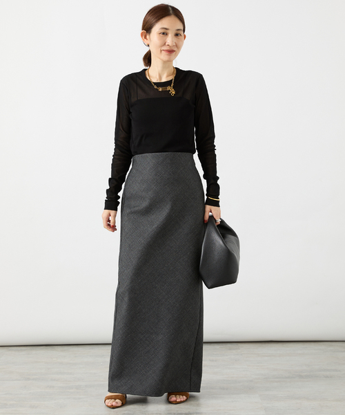 VERMEIL par iena(ヴェルメイユパーイエナ)の「fine cotton チュールクループルオーバー(Tシャツ/カットソー・レディース・ブラック/ブラウン・FREE)」の8枚目の写真