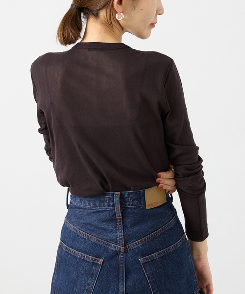 VERMEIL par iena(ヴェルメイユパーイエナ)の「fine cotton チュールクループルオーバー(Tシャツ/カットソー・レディース・ブラック/ブラウン・FREE)」の12枚目の写真