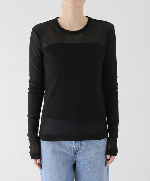 VERMEIL par iena(ヴェルメイユパーイエナ)の「fine cotton チュールクループルオーバー(Tシャツ/カットソー・レディース・ブラック/ブラウン・FREE)」の16枚目の写真