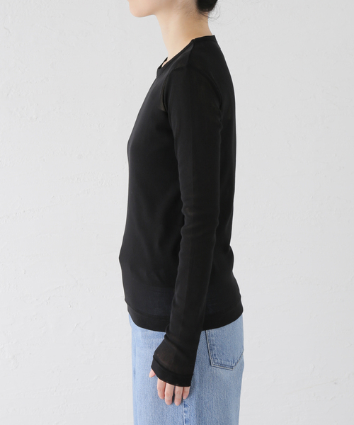 VERMEIL par iena(ヴェルメイユパーイエナ)の「fine cotton チュールクループルオーバー(Tシャツ/カットソー・レディース・ブラック/ブラウン・FREE)」の17枚目の写真