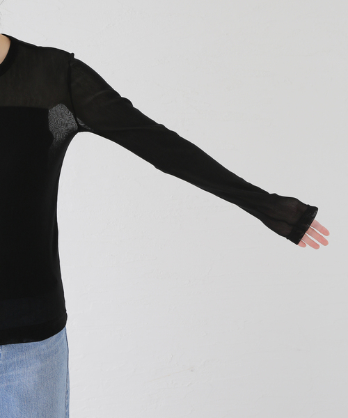 VERMEIL par iena(ヴェルメイユパーイエナ)の「fine cotton チュールクループルオーバー(Tシャツ/カットソー・レディース・ブラック/ブラウン・FREE)」の21枚目の写真