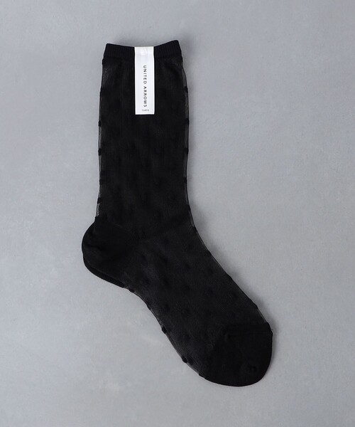 UNITED ARROWS(ユナイテッドアローズ)の「シアー ドット ソックス(ソックス/靴下・レディース・ブラック/ホワイト・FREE)」の2枚目の写真