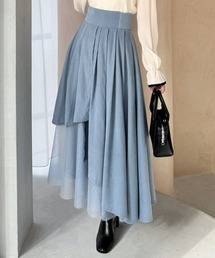 clear | 無地柄アソートチュールドッキングアシンメトリースカート [低身長用サイズ有 大人フェミニン スタイルアップ]≪2024AW新作≫(スカート)