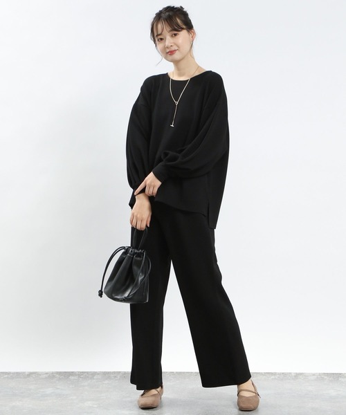 GLOBAL WORK Smile Seed Store(グローバルワーク スマイルシードストア)の「フクレジャガードイージーパンツ/121886(その他パンツ・レディース・ブラック/グレイッシュベージュ/ブルー/チャコール・X-LARGE/LARGE/SMALL/MEDIUM)」の11枚目の写真