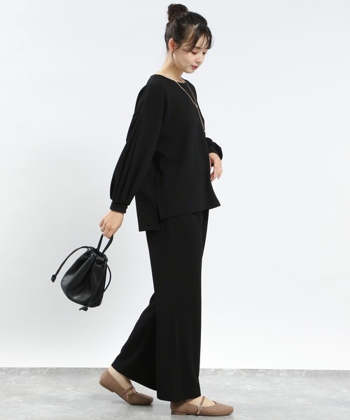 GLOBAL WORK Smile Seed Store(グローバルワーク スマイルシードストア)の「フクレジャガードイージーパンツ/121886(その他パンツ・レディース・ブラック/グレイッシュベージュ/ブルー/チャコール・X-LARGE/LARGE/SMALL/MEDIUM)」の12枚目の写真