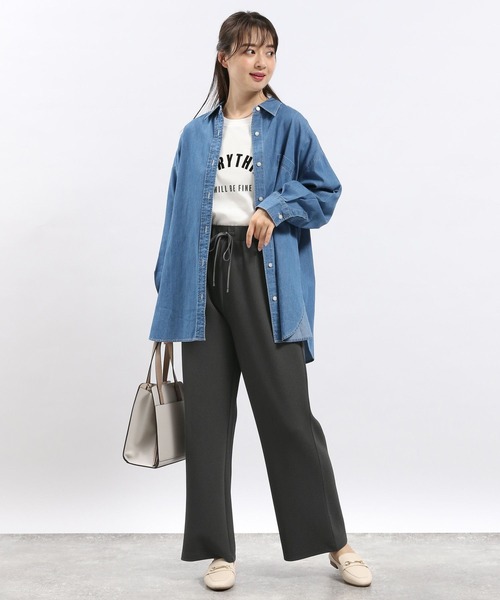 GLOBAL WORK Smile Seed Store(グローバルワーク スマイルシードストア)の「フクレジャガードイージーパンツ/121886(その他パンツ・レディース・ブラック/グレイッシュベージュ/ブルー/チャコール・X-LARGE/LARGE/SMALL/MEDIUM)」の17枚目の写真