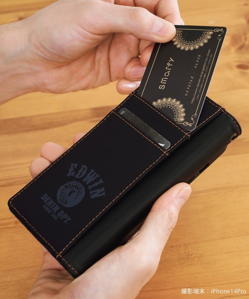 EDWIN（エドウィン）の「iPhone17 iPhone17Pro iPhone17e iPhone17ProMax iPhoneAir iPhone16/16Pro/16e/16ProMax エドウィン [タグデニム手帳]（スマホケース/カバー・メンズ・ブラック/インディゴブルー・iPhone 16 Pro Max/iPhone 16 Pro/iPhone 16/iPhone 16e/iPhone 17/iPhone 17 Pro/iPhone 17 Pro Max/iPhone Air）」の4枚目の写真