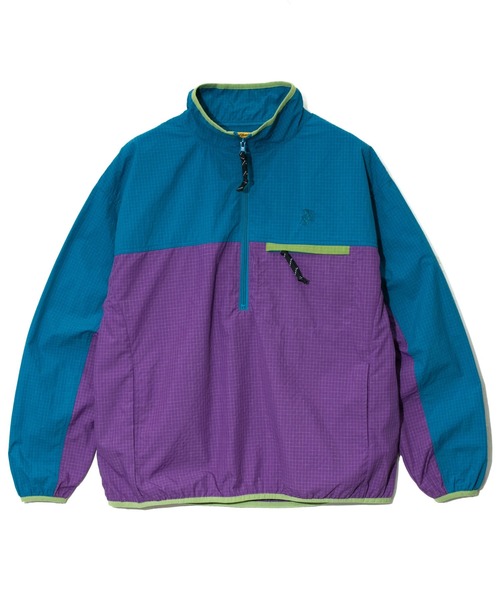 go slow caravan（ゴースローキャラバン）の「COBMASTER/コブマスター　ナイロンリップ ハーフジップP/O JKT（ナイロンジャケット・メンズ・オリーブ/ターコイズブルー・MEDIUM/LARGE/X-LARGE）」の4枚目の写真