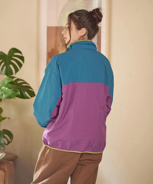 go slow caravan（ゴースローキャラバン）の「COBMASTER/コブマスター　ナイロンリップ ハーフジップP/O JKT（ナイロンジャケット・メンズ・オリーブ/ターコイズブルー・MEDIUM/LARGE/X-LARGE）」の8枚目の写真