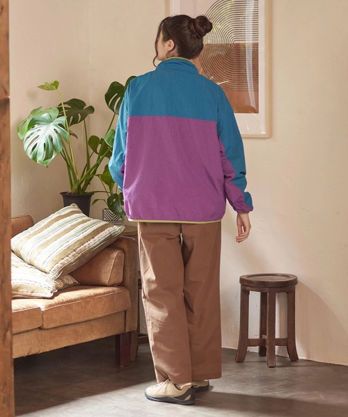 go slow caravan（ゴースローキャラバン）の「COBMASTER/コブマスター　ナイロンリップ ハーフジップP/O JKT（ナイロンジャケット・メンズ・オリーブ/ターコイズブルー・MEDIUM/LARGE/X-LARGE）」の11枚目の写真