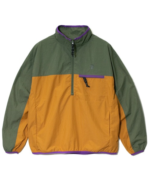 go slow caravan（ゴースローキャラバン）の「COBMASTER/コブマスター　ナイロンリップ ハーフジップP/O JKT（ナイロンジャケット・メンズ・オリーブ/ターコイズブルー・MEDIUM/LARGE/X-LARGE）」の13枚目の写真