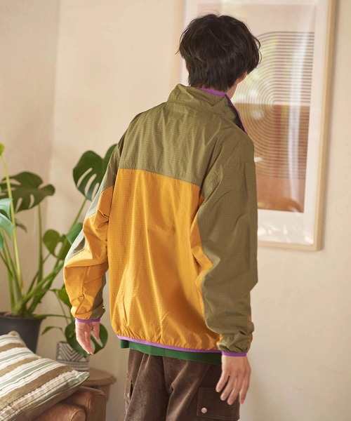 go slow caravan（ゴースローキャラバン）の「COBMASTER/コブマスター　ナイロンリップ ハーフジップP/O JKT（ナイロンジャケット・メンズ・オリーブ/ターコイズブルー・MEDIUM/LARGE/X-LARGE）」の17枚目の写真
