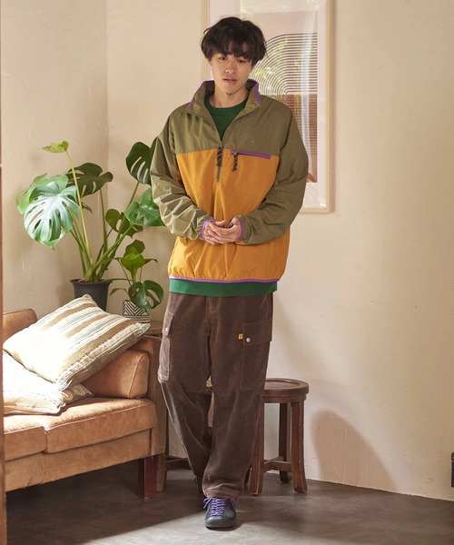 go slow caravan（ゴースローキャラバン）の「COBMASTER/コブマスター　ナイロンリップ ハーフジップP/O JKT（ナイロンジャケット・メンズ・オリーブ/ターコイズブルー・MEDIUM/LARGE/X-LARGE）」の18枚目の写真