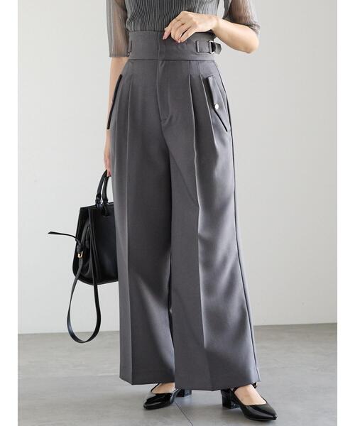 Te chichi（テチチ）の「パウダーツイルハイウエストワイドパンツ（その他パンツ・レディース・グレー/ブラック/ブラウン・F）」の2枚目の写真