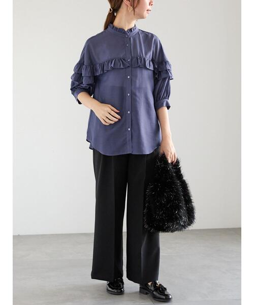 Te chichi（テチチ）の「パウダーツイルハイウエストワイドパンツ（その他パンツ・レディース・グレー/ブラック/ブラウン・F）」の6枚目の写真