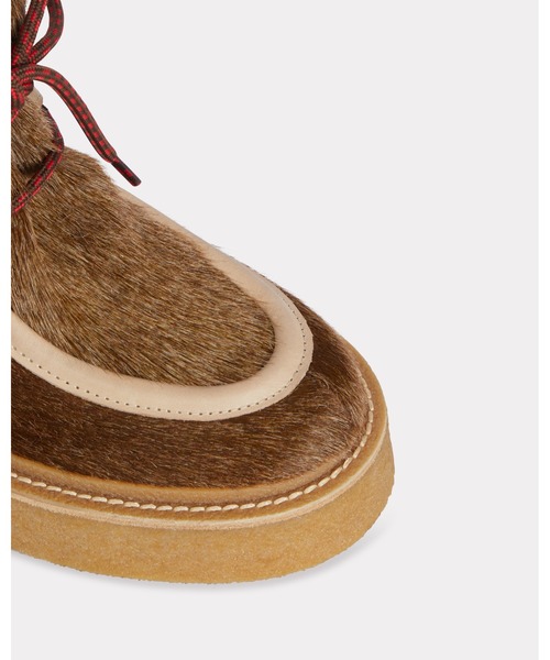 KENZO(ケンゾー)の「'KENZO Yuki' ポニー レザー レースアップ ブーツ ウィメンズ(ブーツ・レディース・ブラウン系その他4/ベージュ系その他2・38/37)」の9枚目の写真