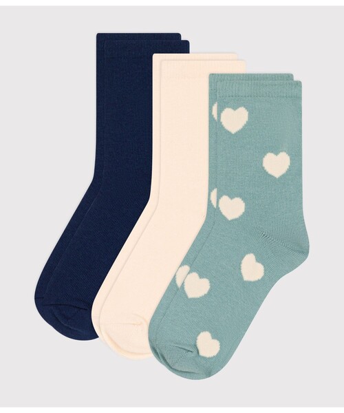 PETIT BATEAU（プチバトー）の「ソックス３点セット（ソックス/靴下・キッズ・その他1/その他2・3-4Y/5-6Y/8Y-10Y/12Y-14Y）」の2枚目の写真