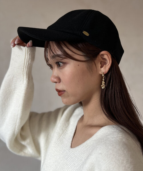Chez toi(シェトワ)の「フェルトCAP(キャップ・レディース・ベージュ/ブラック/グレー・FREE)」の4枚目の写真