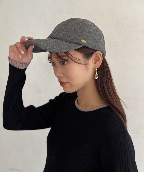 Chez toi(シェトワ)の「フェルトCAP(キャップ・レディース・ベージュ/ブラック/グレー・FREE)」の6枚目の写真