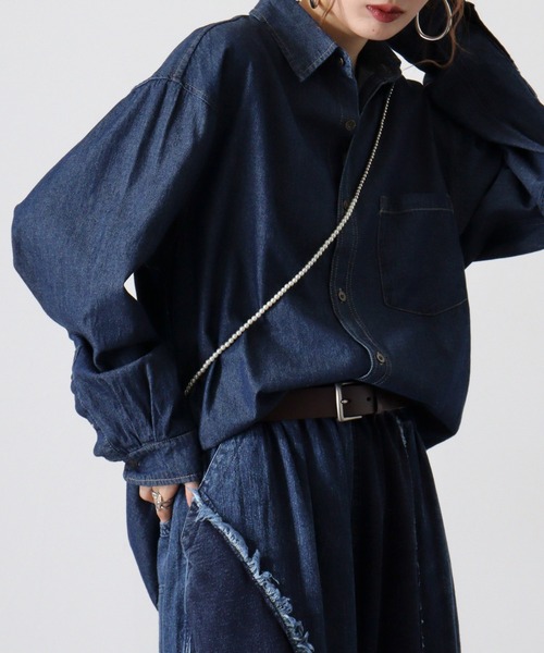 Jungle Storm（ジャングルストーム）の「Relaxed fit long sleeve denim shirt / L/Sリラックスフィット長袖デニムシャツ unisex（シャツ/ブラウス・メンズ・ブルー/グレー/ネイビー/パープル/ブラウン・M/L）」の22枚目の写真