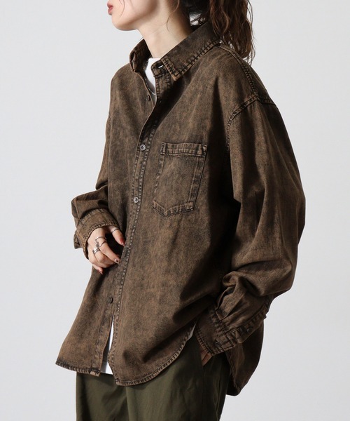 Jungle Storm（ジャングルストーム）の「Relaxed fit long sleeve denim shirt / L/Sリラックスフィット長袖デニムシャツ unisex（シャツ/ブラウス・メンズ・ブルー/グレー/ネイビー/パープル/ブラウン・M/L）」の13枚目の写真