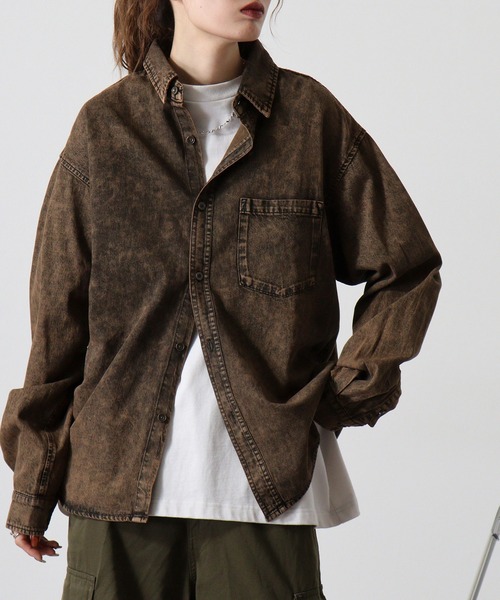 Jungle Storm（ジャングルストーム）の「Relaxed fit long sleeve denim shirt / L/Sリラックスフィット長袖デニムシャツ unisex（シャツ/ブラウス・メンズ・ブルー/グレー/ネイビー/パープル/ブラウン・M/L）」の14枚目の写真