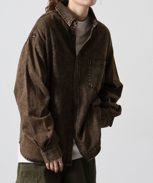 Jungle Storm（ジャングルストーム）の「Relaxed fit long sleeve denim shirt / L/Sリラックスフィット長袖デニムシャツ unisex（シャツ/ブラウス・メンズ・ブルー/グレー/ネイビー/パープル/ブラウン・M/L）」の15枚目の写真