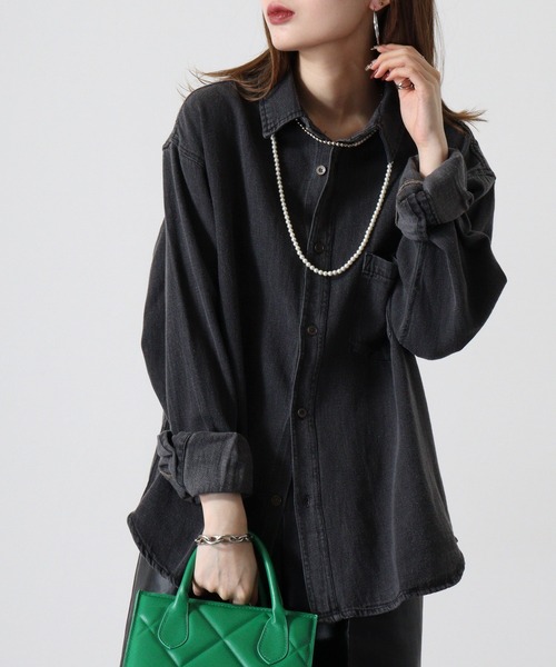 Jungle Storm（ジャングルストーム）の「Relaxed fit long sleeve denim shirt / L/Sリラックスフィット長袖デニムシャツ unisex（シャツ/ブラウス・メンズ・ブルー/グレー/ネイビー/パープル/ブラウン・M/L）」の6枚目の写真