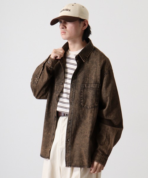 Jungle Storm（ジャングルストーム）の「Relaxed fit long sleeve denim shirt / L/Sリラックスフィット長袖デニムシャツ unisex（シャツ/ブラウス・メンズ・ブルー/グレー/ネイビー/パープル/ブラウン・M/L）」の17枚目の写真