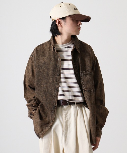 Jungle Storm（ジャングルストーム）の「Relaxed fit long sleeve denim shirt / L/Sリラックスフィット長袖デニムシャツ unisex（シャツ/ブラウス・メンズ・ブルー/グレー/ネイビー/パープル/ブラウン・M/L）」の18枚目の写真