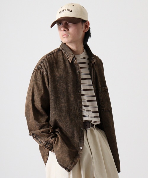 Jungle Storm（ジャングルストーム）の「Relaxed fit long sleeve denim shirt / L/Sリラックスフィット長袖デニムシャツ unisex（シャツ/ブラウス・メンズ・ブルー/グレー/ネイビー/パープル/ブラウン・M/L）」の19枚目の写真