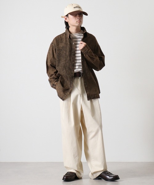 Jungle Storm（ジャングルストーム）の「Relaxed fit long sleeve denim shirt / L/Sリラックスフィット長袖デニムシャツ unisex（シャツ/ブラウス・メンズ・ブルー/グレー/ネイビー/パープル/ブラウン・M/L）」の20枚目の写真
