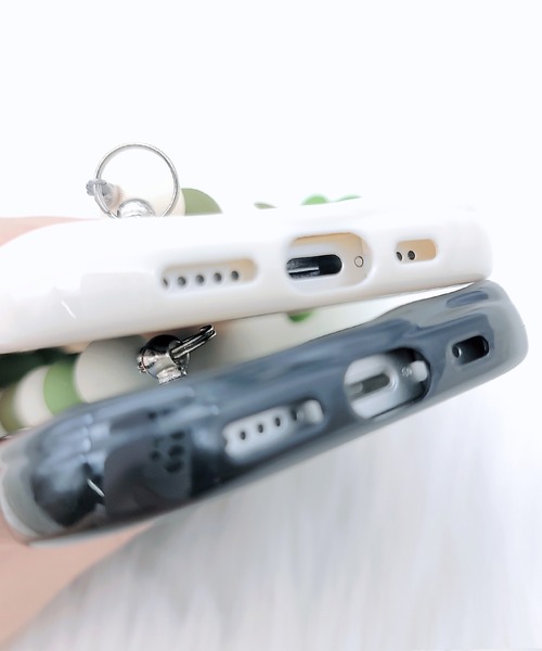 Lace Ladies(レースレディース)の「ウエーブライン 3D フラワーストラップ付き iPhone ケース(スマホケース/カバー・レディース・ブラック/ホワイト・A/F/I/K/J/P/Q/R/U/V/15 /15D)」の15枚目の写真