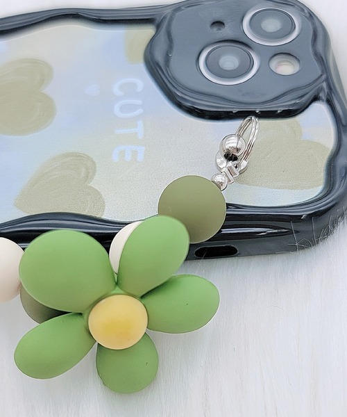 Lace Ladies(レースレディース)の「ウエーブライン 3D フラワーストラップ付き iPhone ケース(スマホケース/カバー・レディース・ブラック/ホワイト・A/F/I/K/J/P/Q/R/U/V/15 /15D)」の16枚目の写真
