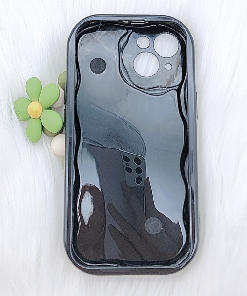 Lace Ladies(レースレディース)の「ウエーブライン 3D フラワーストラップ付き iPhone ケース(スマホケース/カバー・レディース・ブラック/ホワイト・A/F/I/K/J/P/Q/R/U/V/15 /15D)」の19枚目の写真