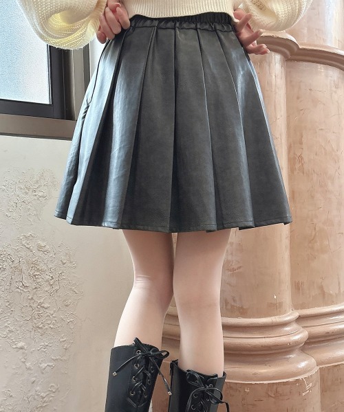 F i.n.t(フィント)の「キルト風フェイクレザーミニスカート/fint(スカート・レディース・ブラウン/チャコールグレー・FREE)」の14枚目の写真