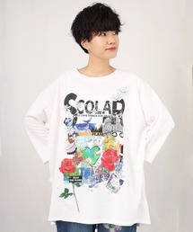 143678:ScoLarちゃんのPOPでカラフルなプリント8分袖チュニック