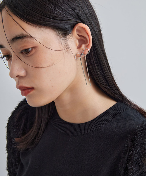 VIS(ビス)の「チェーンリボンピアス(ピアス(両耳用)・レディース・シルバー/ゴールド・FREE)」の8枚目の写真